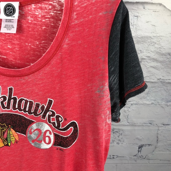 NHL Chicago Black Hawks Burn Out T Shirt 1326 - Picture 8 of 8